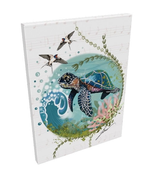 “Land and Sea” Sea Turtle Canvas