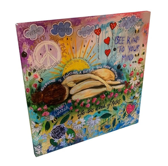 "Bed Of Roses" Mental Health Art Canvas.