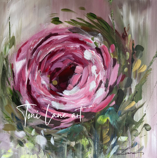 “She loves” Abstract Rose Painting.