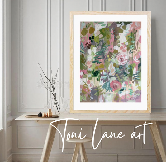 “Midsummer” fine art print framed in oak.