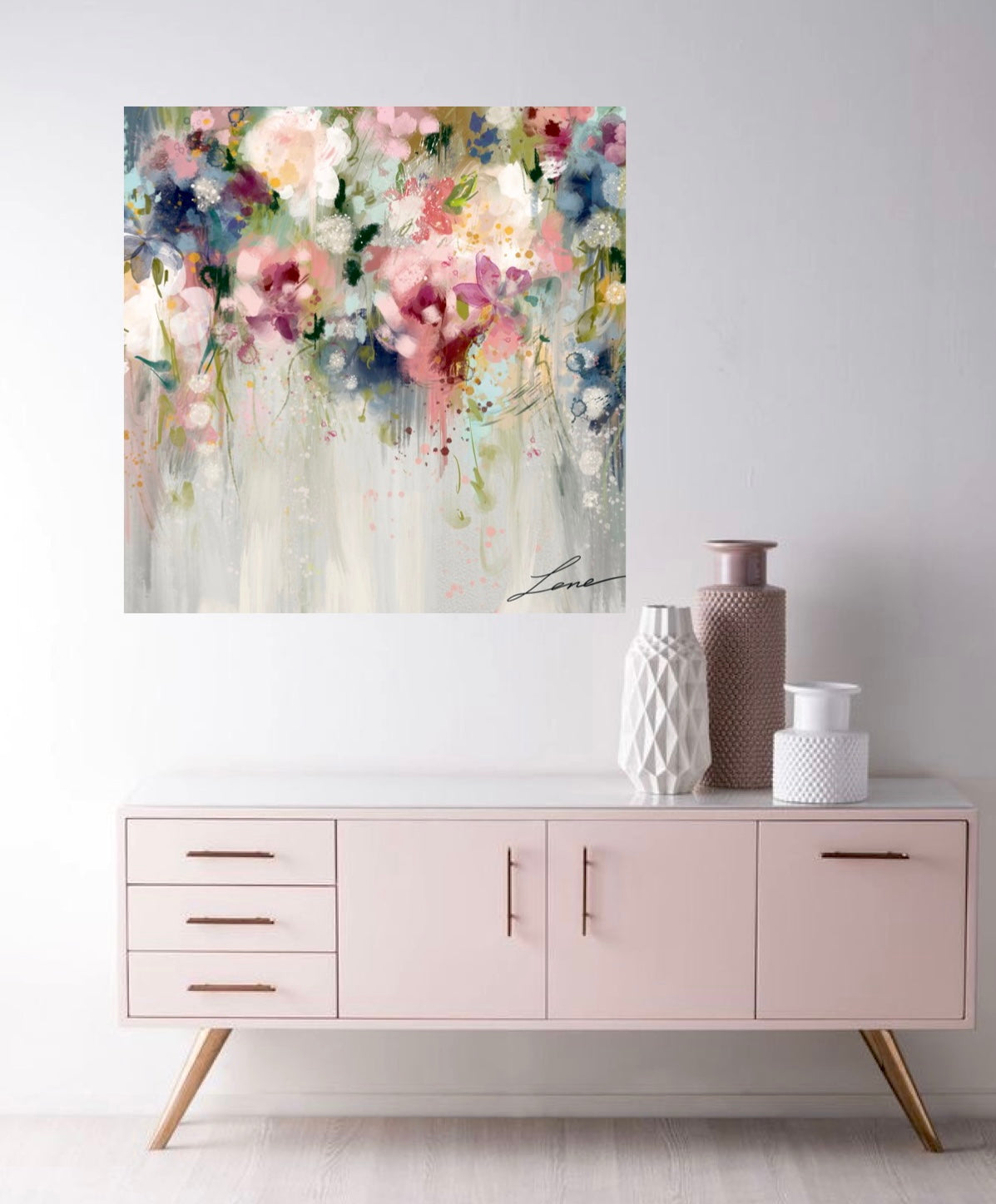 "After the rain" Abstract floral canvas.