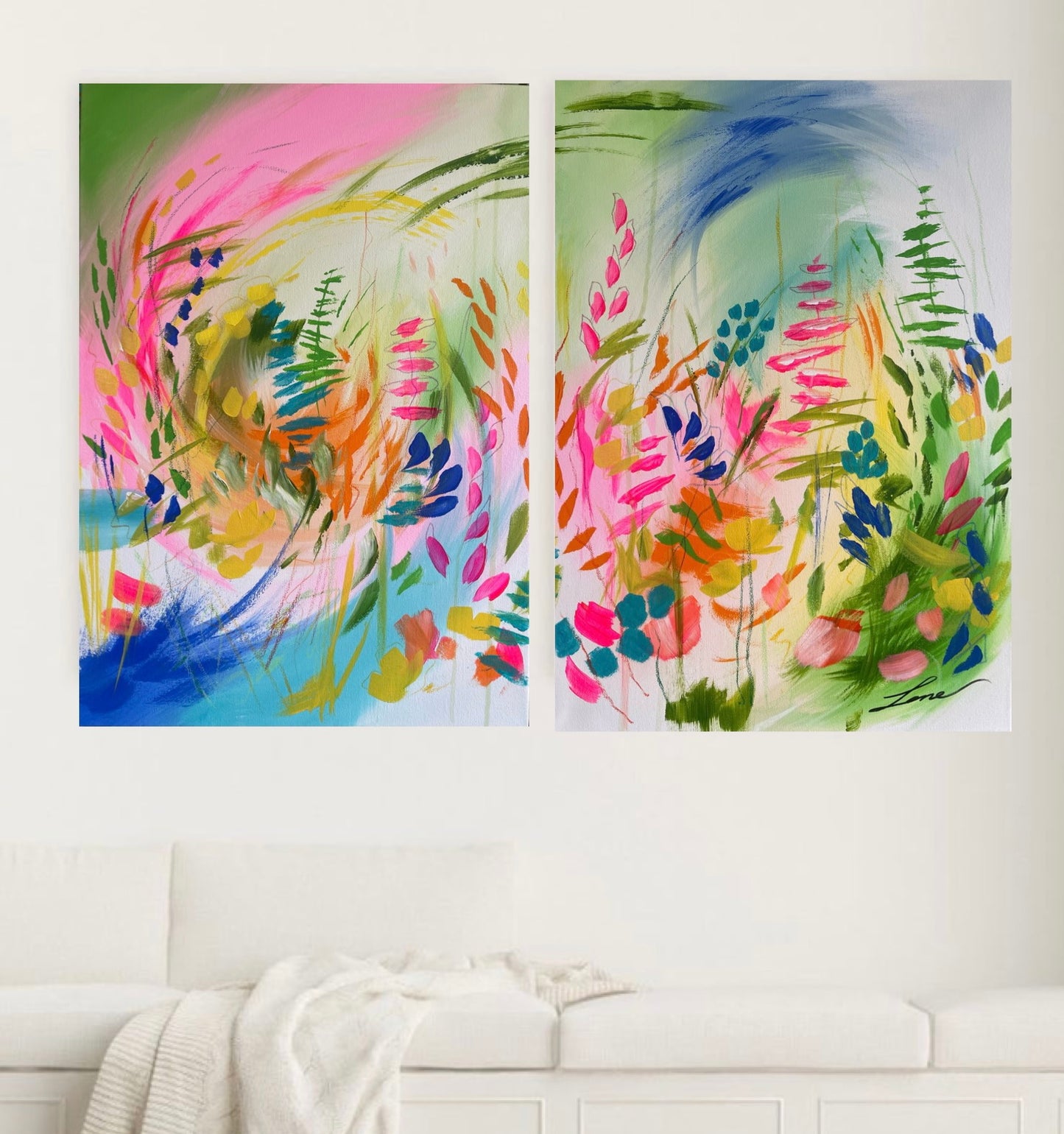 “Promise land” Set of two original paintings.