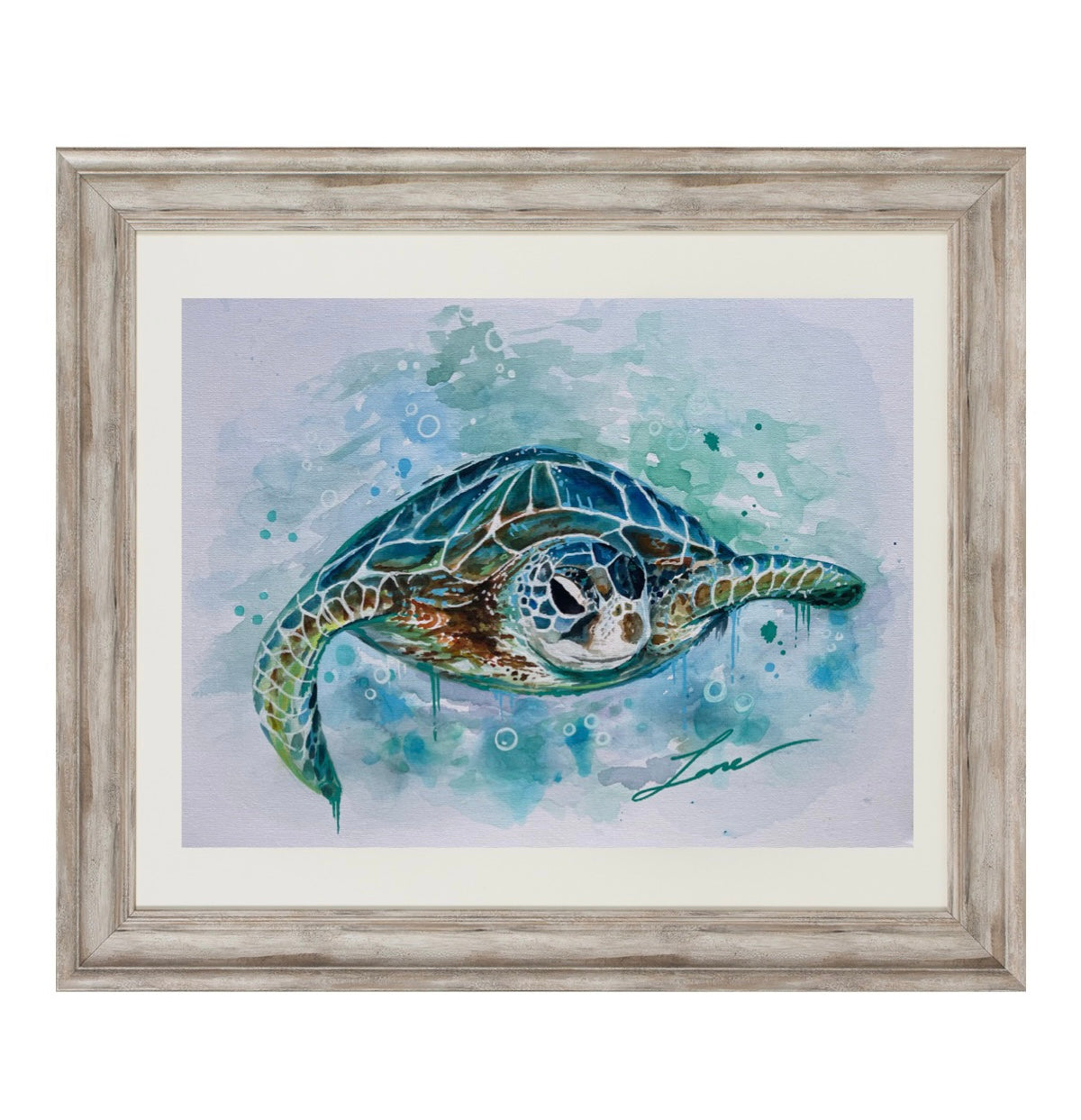 "Bluewater" Original Sea Turtle Painting.