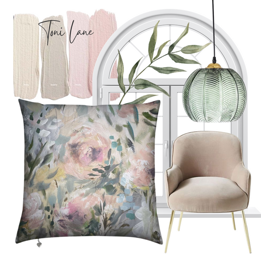 "Timeless" velvet cushion.