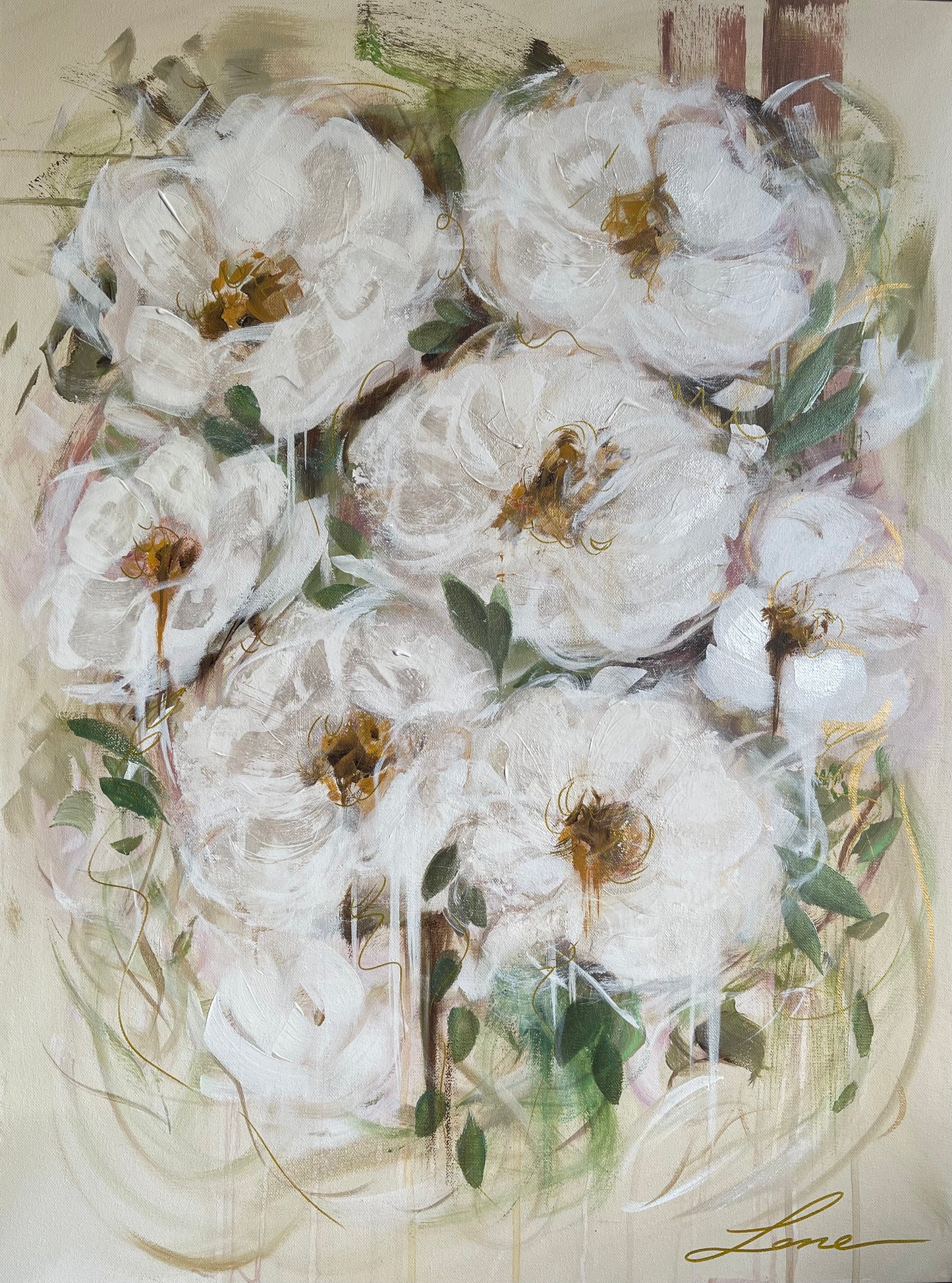 “Secrets” original floral painting.