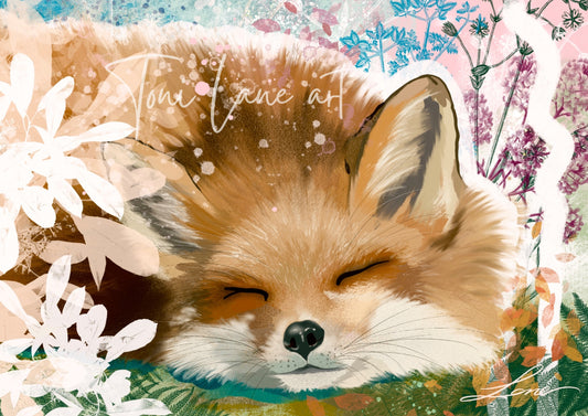 "Safe and Sound" Fox Art Print