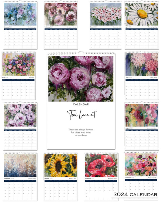 "Flowers"2024 Calendar by Toni Lane.