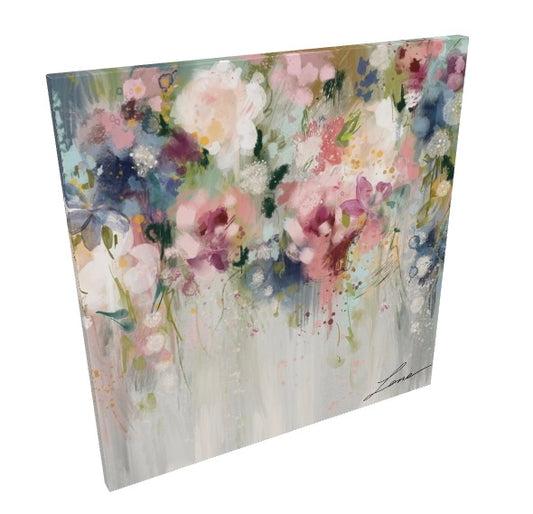 "After the rain" Abstract floral canvas.