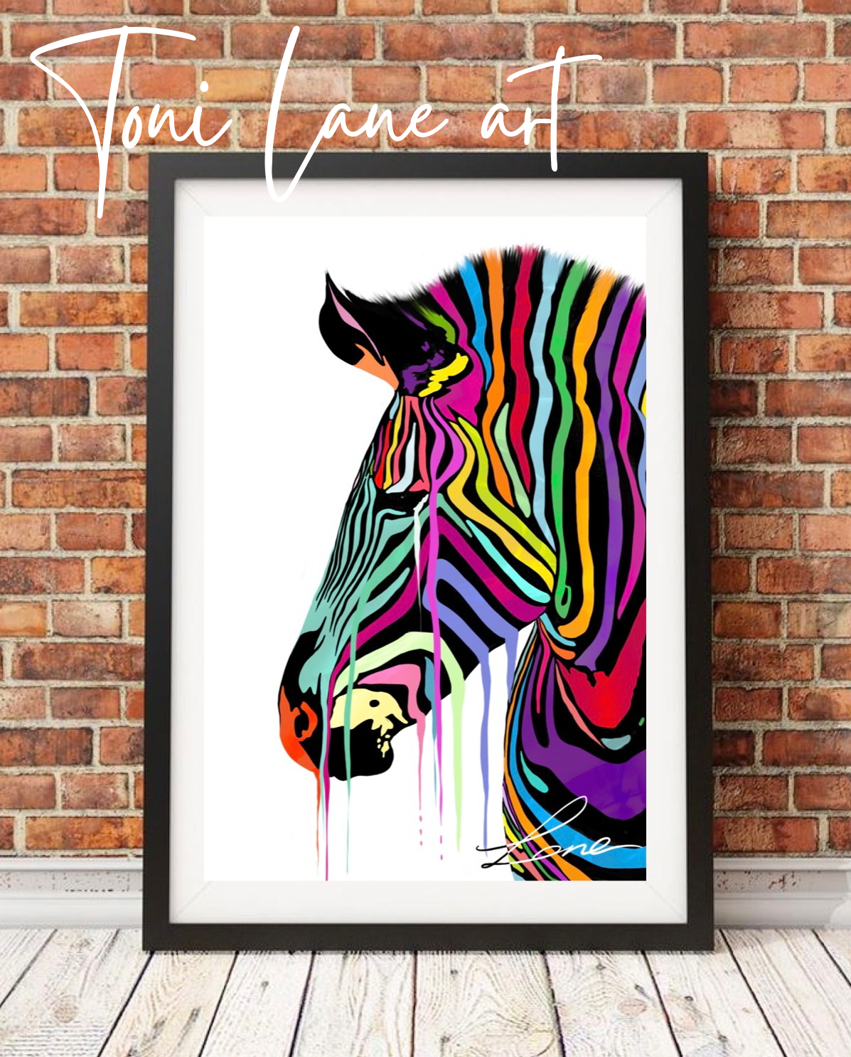 "One and Only" Rainbow zebra print.