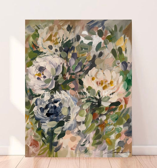 “Petals” abstract floral painting.