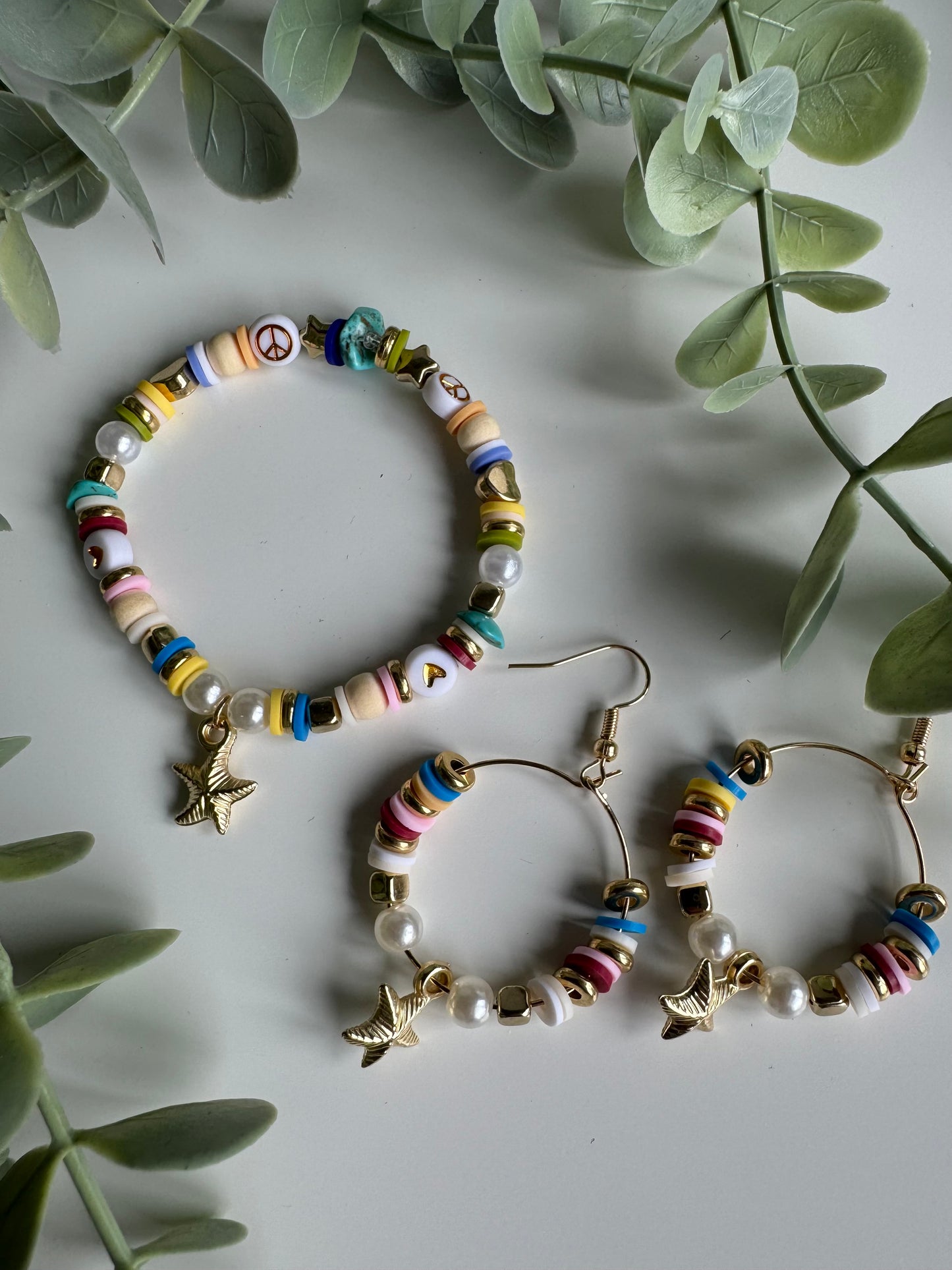 Rainbow starfish bracelet.