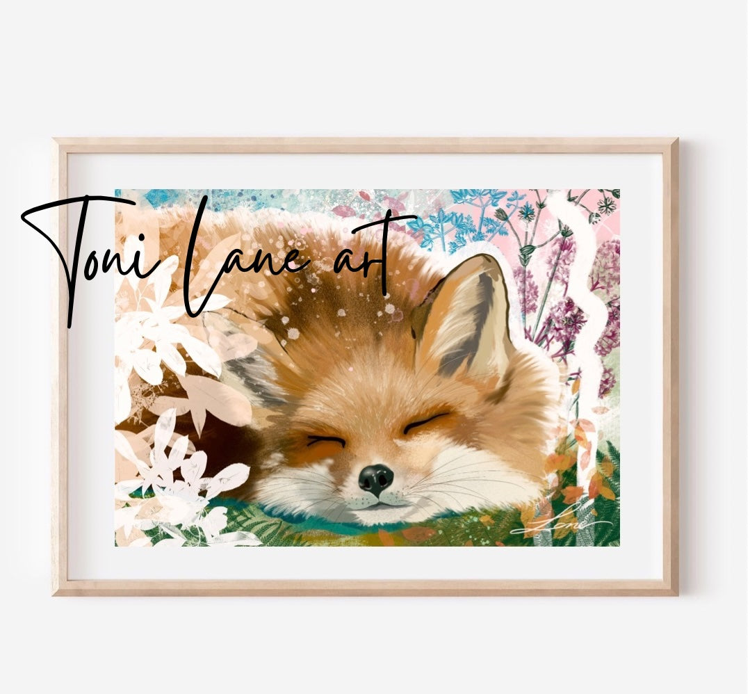 "Safe and Sound" Fox Art Print