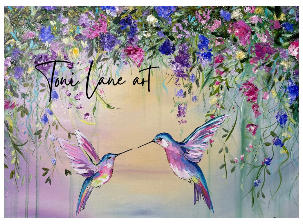 “Embrace” Humming birds fine art print.