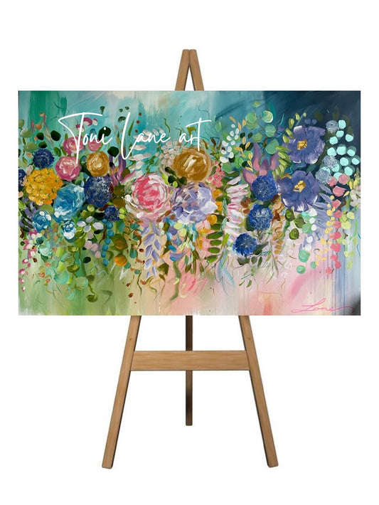 "The flower Ball" original floral abstract painting.