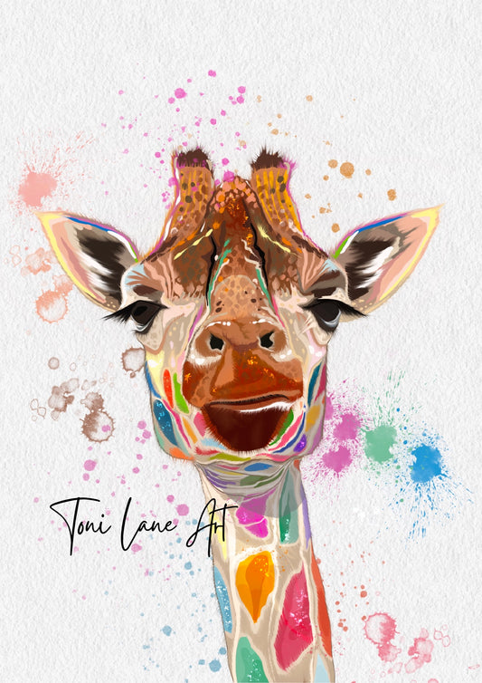 "Sky High" Giraffe Art Print