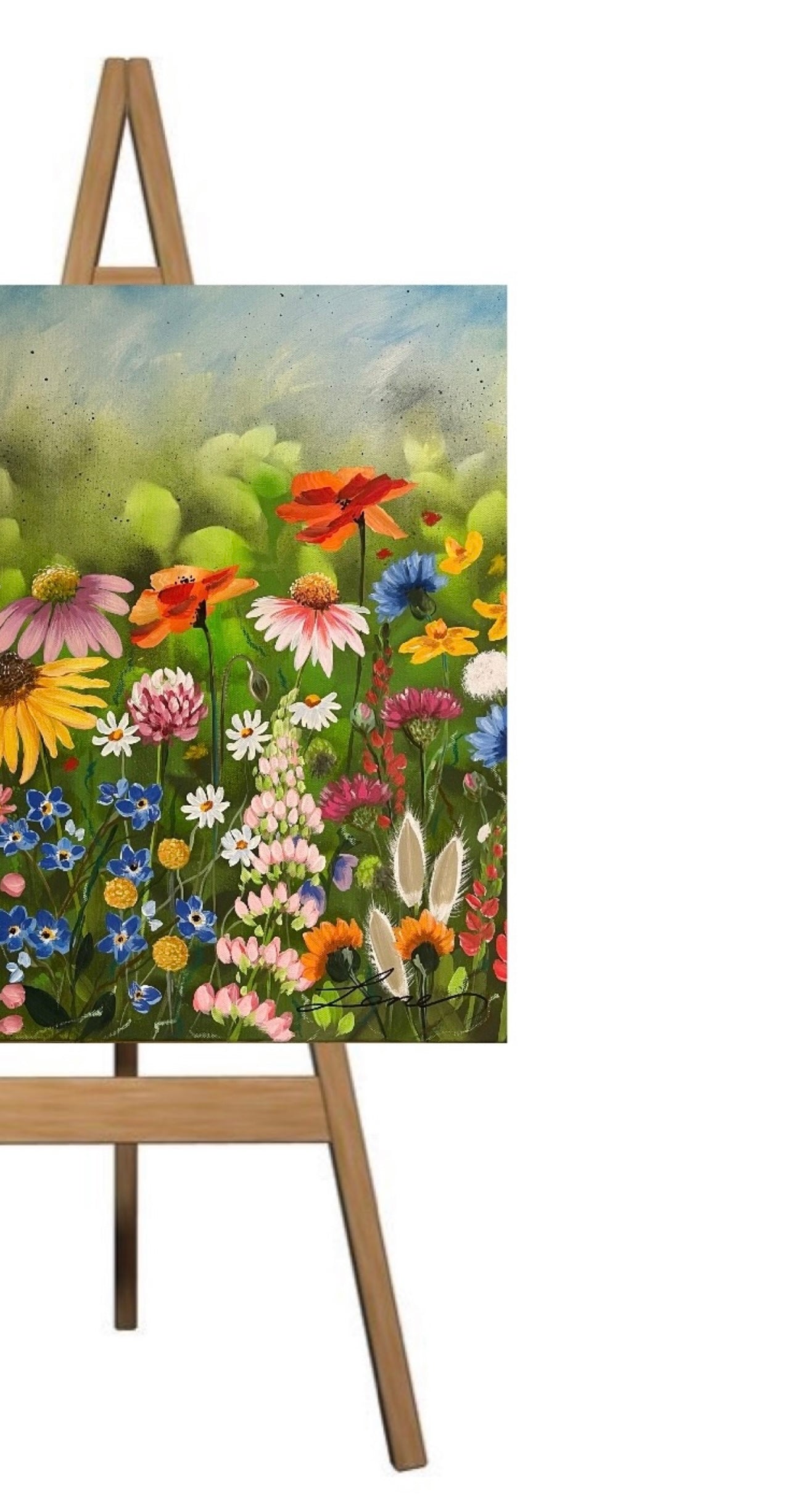 “Garden Kisses” Original wild flower painting.