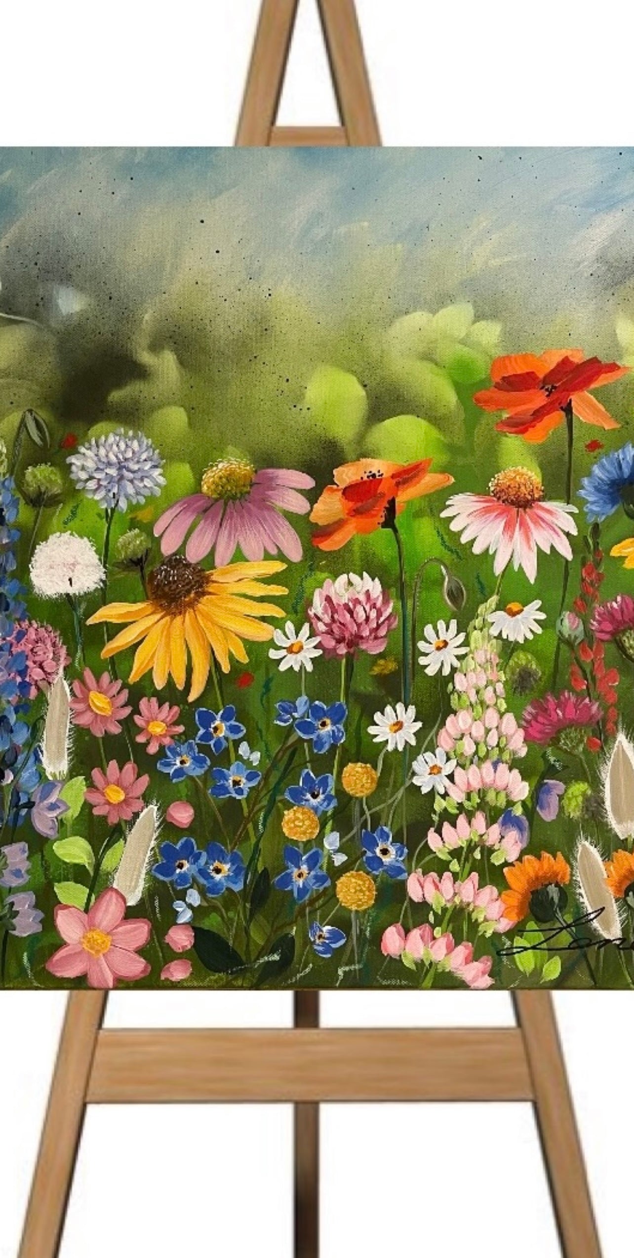 “Garden Kisses” Original wild flower painting.