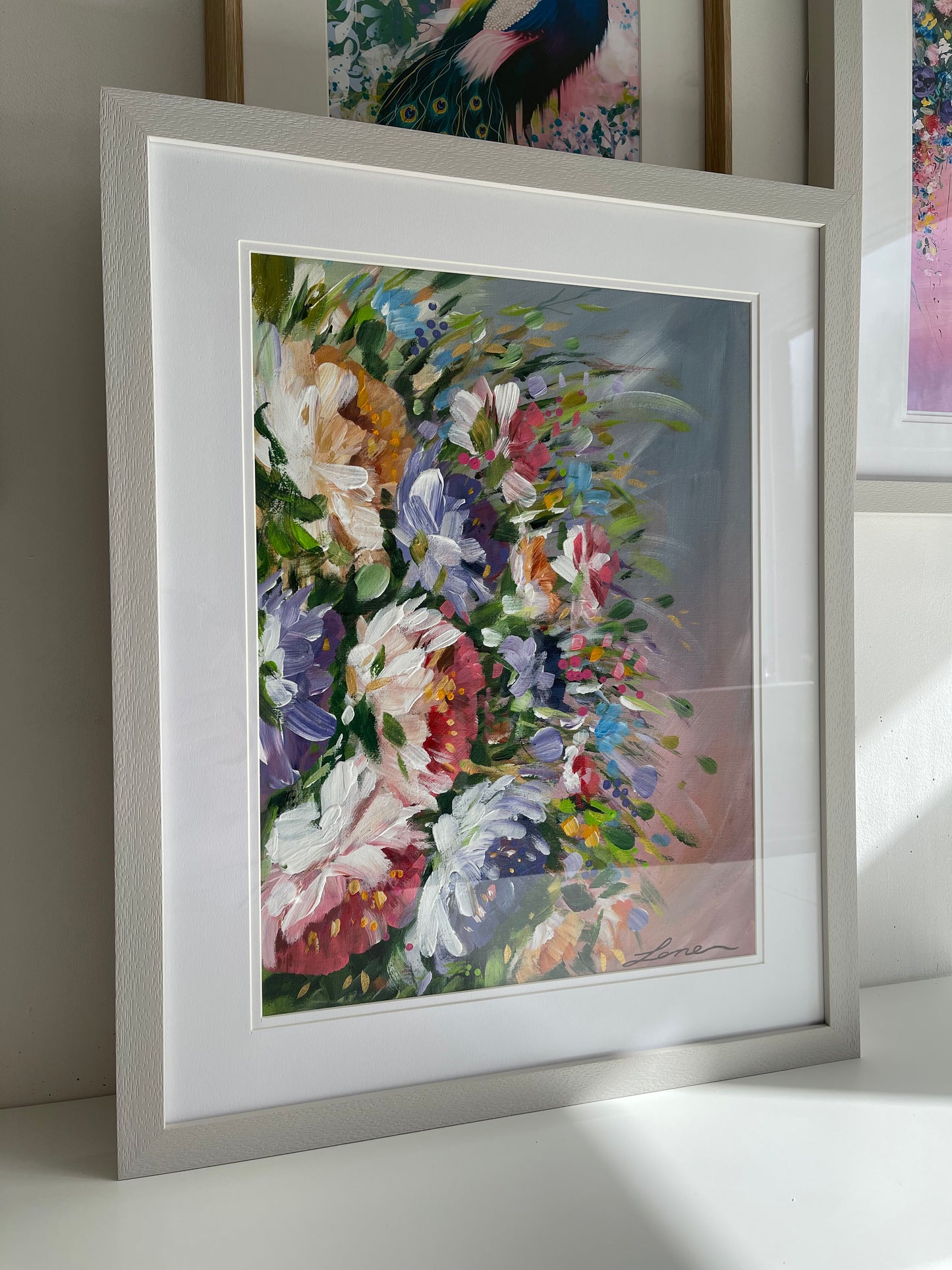 “Its All A Bloom” Original Floral framed painting.