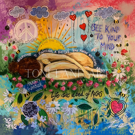 "Bed Of Roses" Mental Health Art Print.