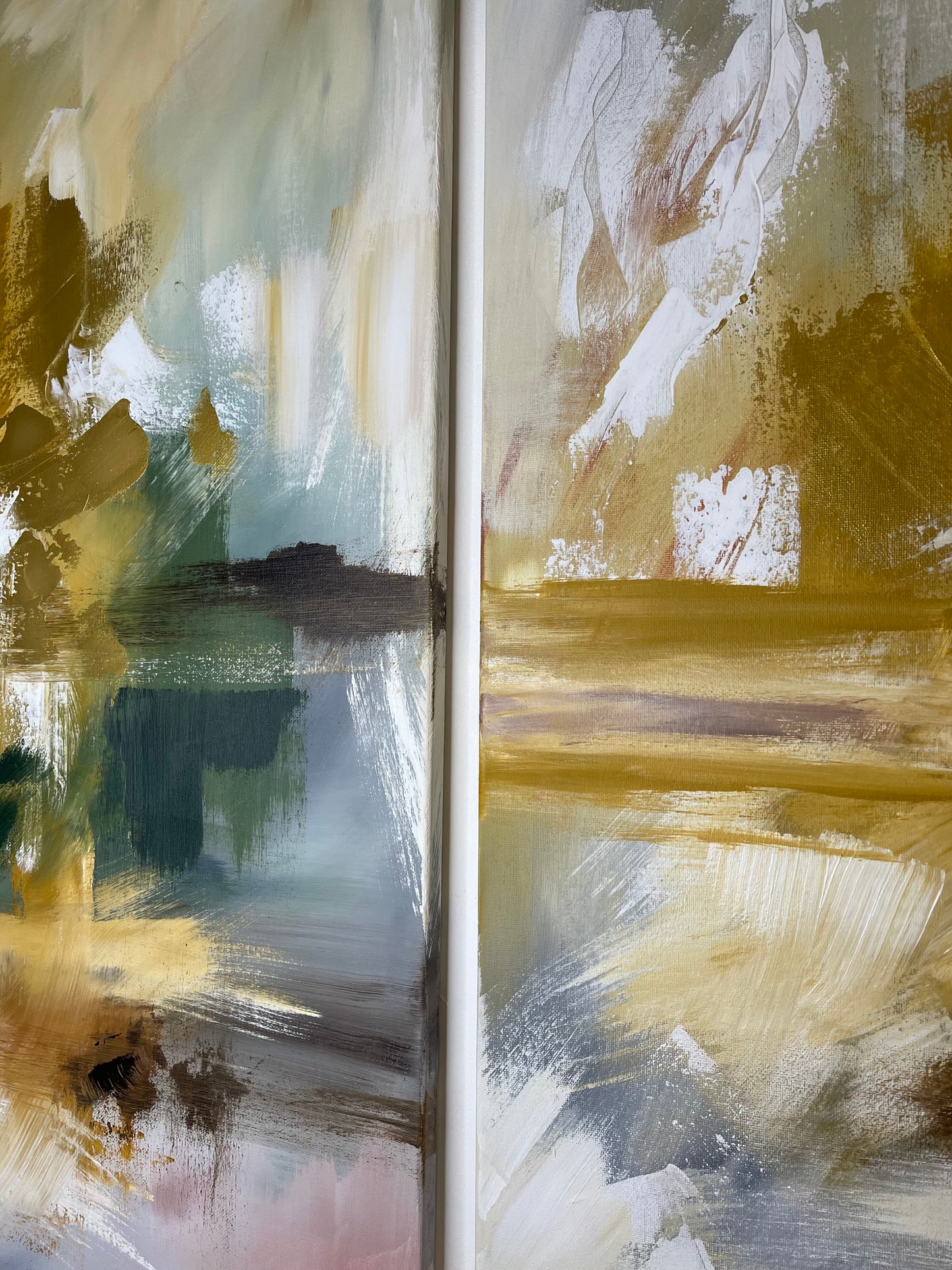 "Easy Come Easy Go" Set of two original abstract paintings.