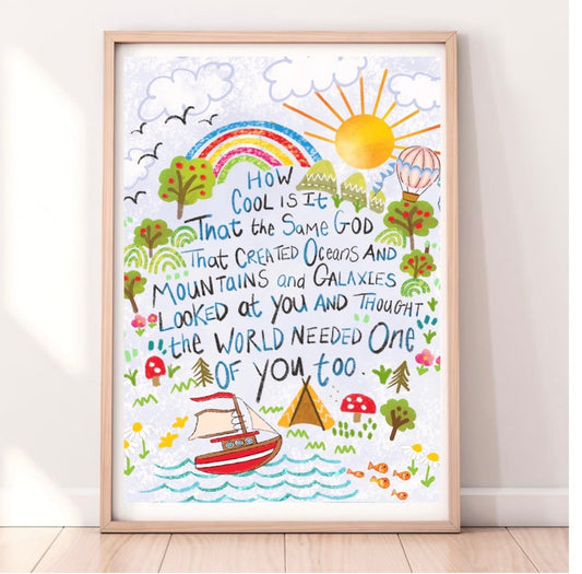 "Oceans and Mountains" Quote Art Print.