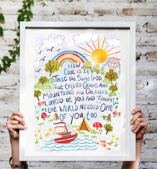 "Oceans and Mountains" Quote Art Print.