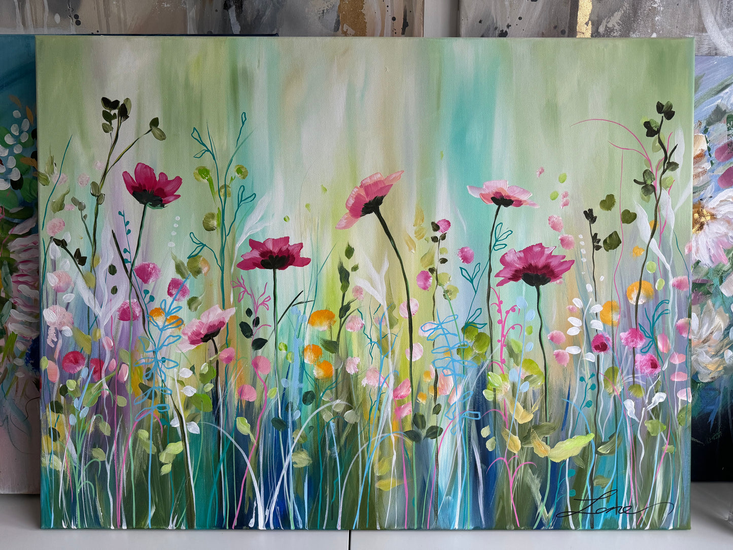 "Memories" Original Wild Flower Painting.