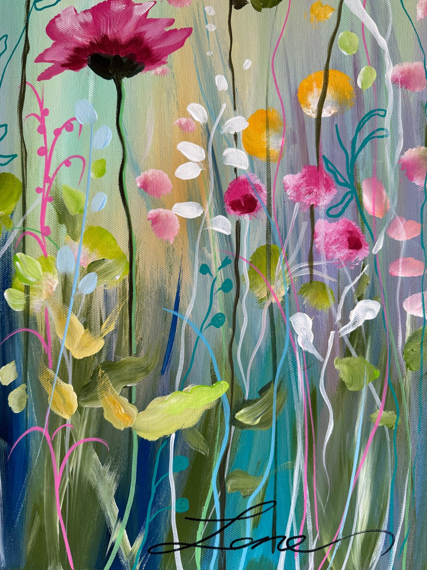 "Memories" Original Wild Flower Painting.