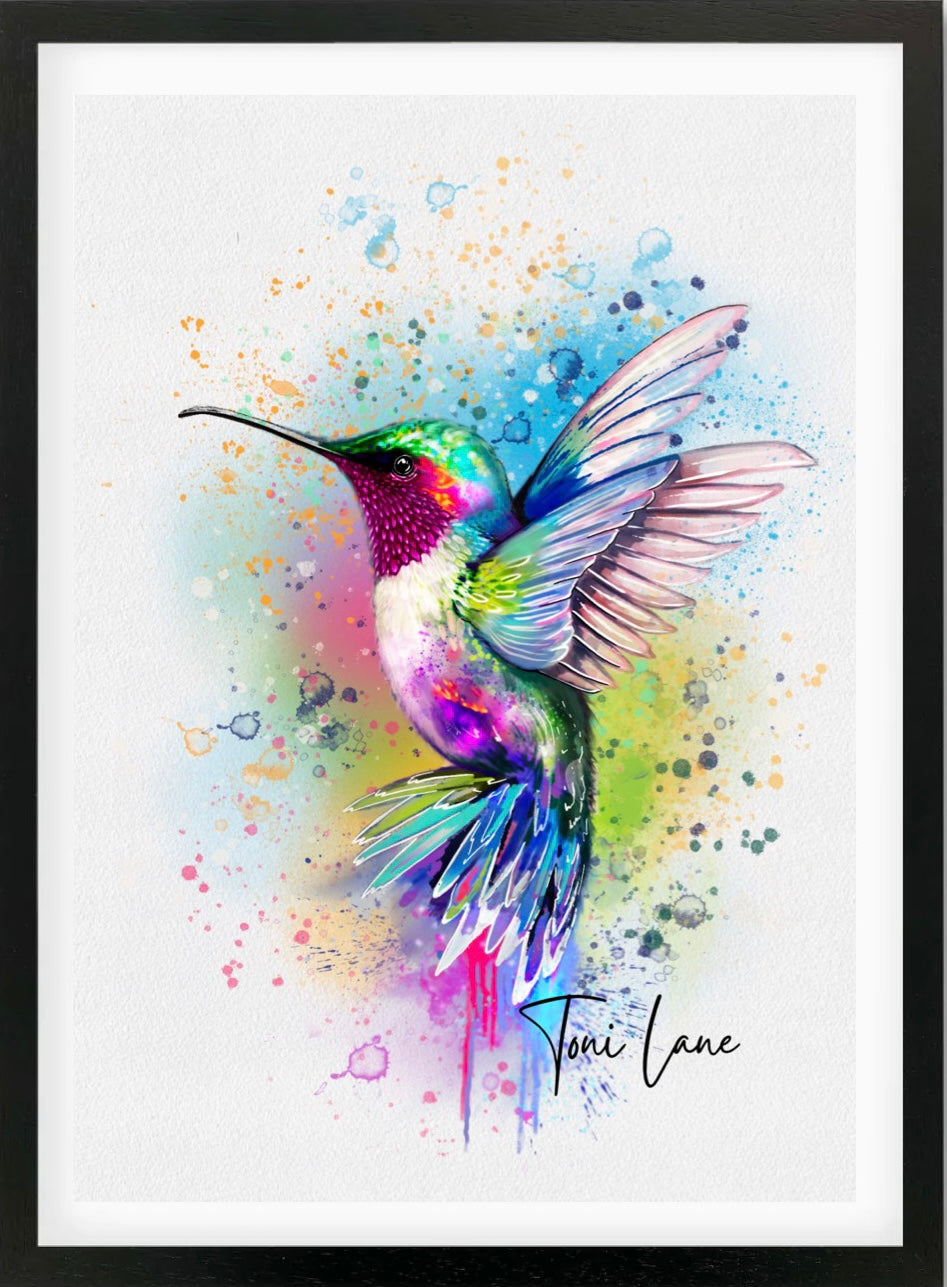 "Into the light"  Framed Hummingbird Art.