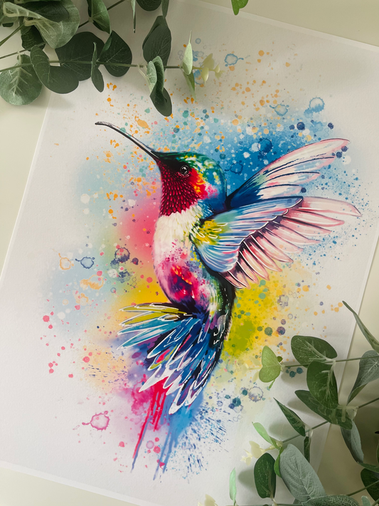 "Into the light"  Hummingbird Art print.
