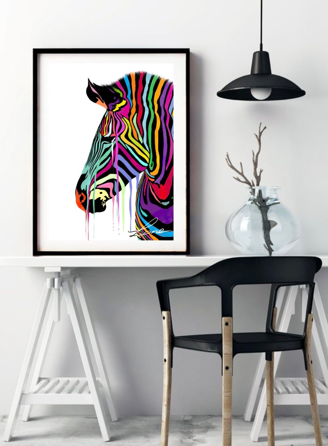 "One and Only" Rainbow zebra print.