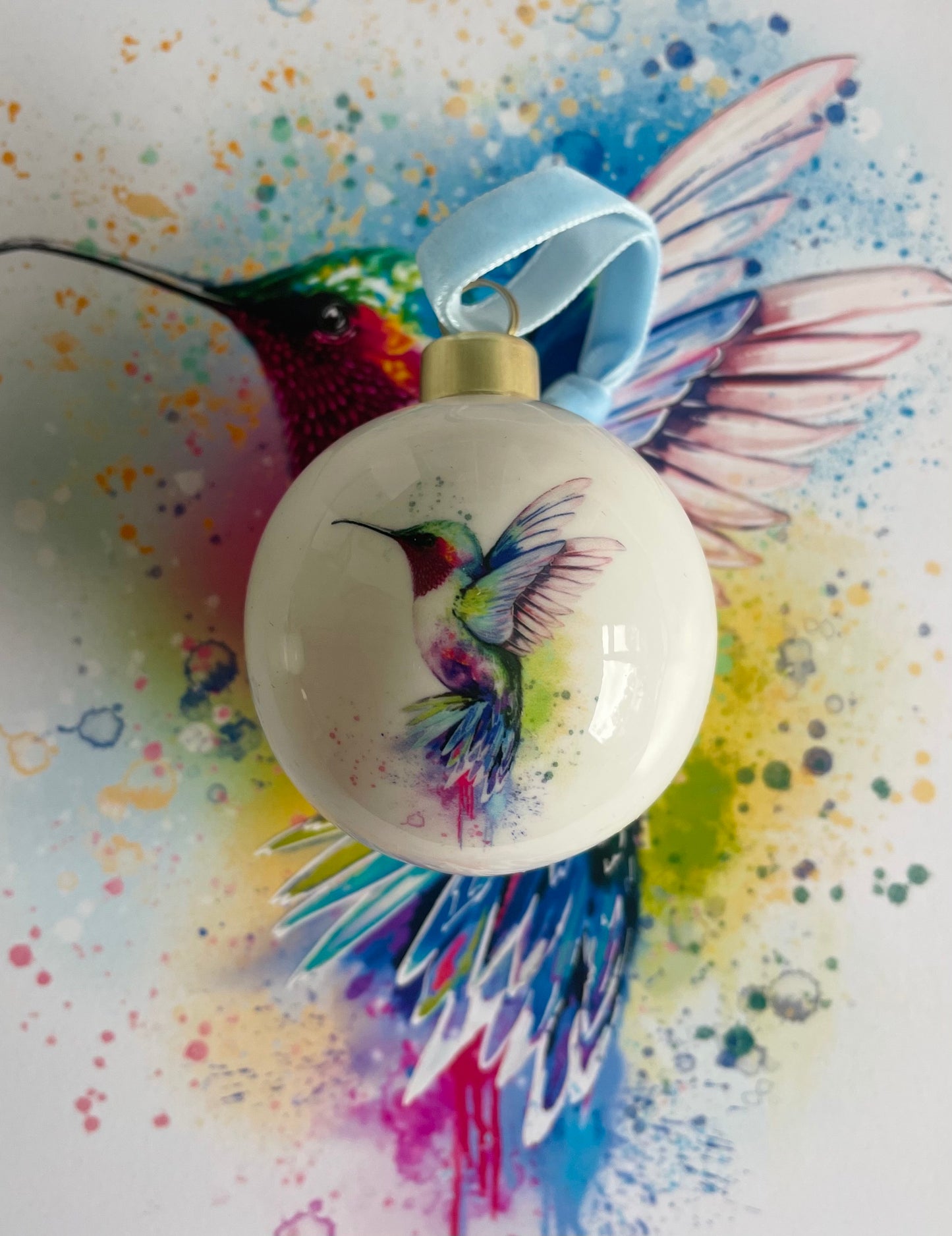 "Into the light" Bone china bauble