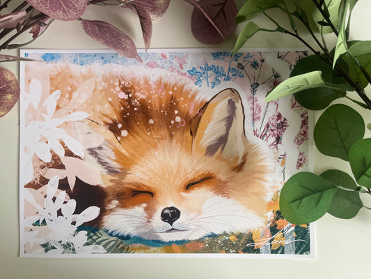 "Safe and Sound" Fox Art Print