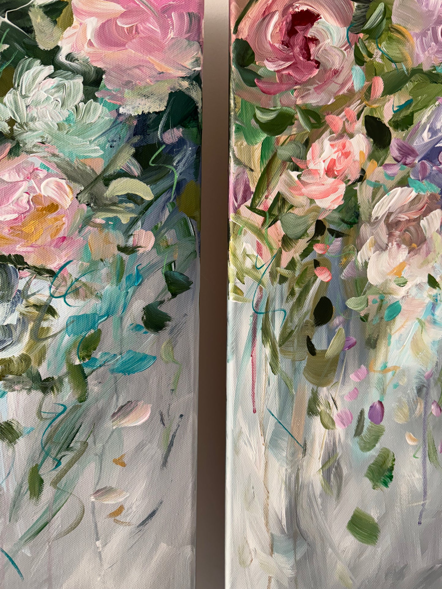 "Old Romantic" Set of original abstract florals.