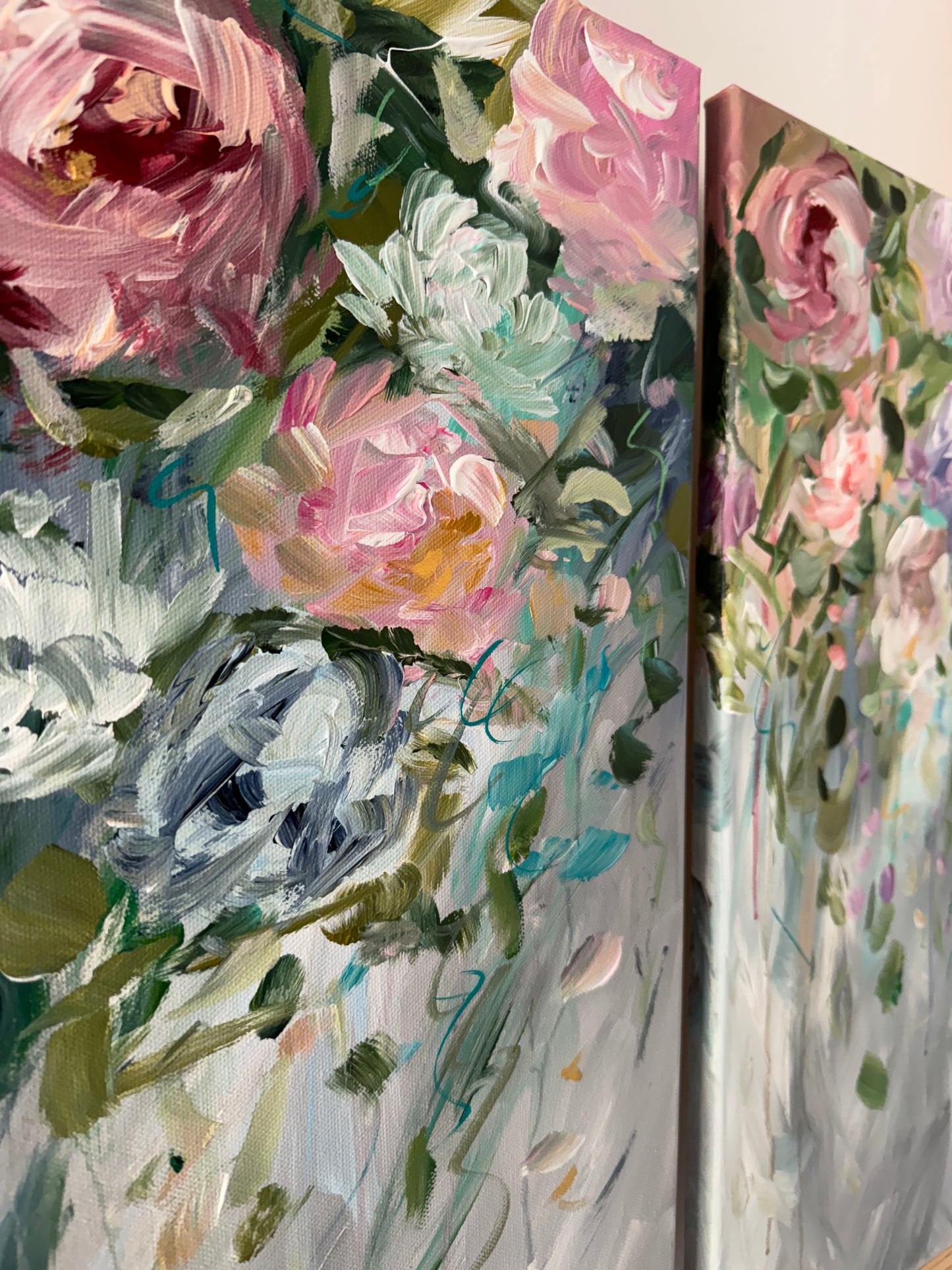 "Old Romantic" Set of original abstract florals.