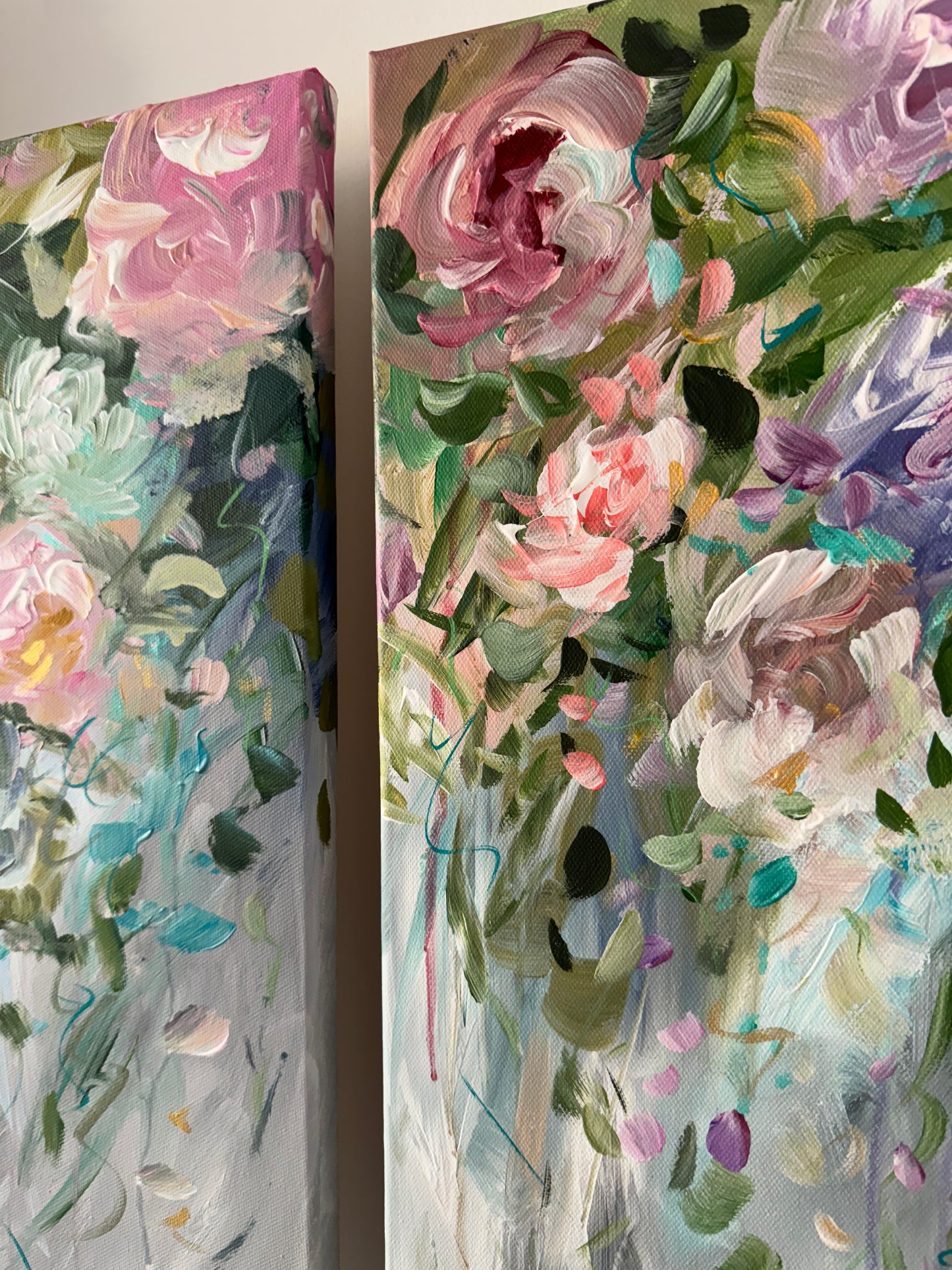 "Old Romantic" Set of original abstract florals.