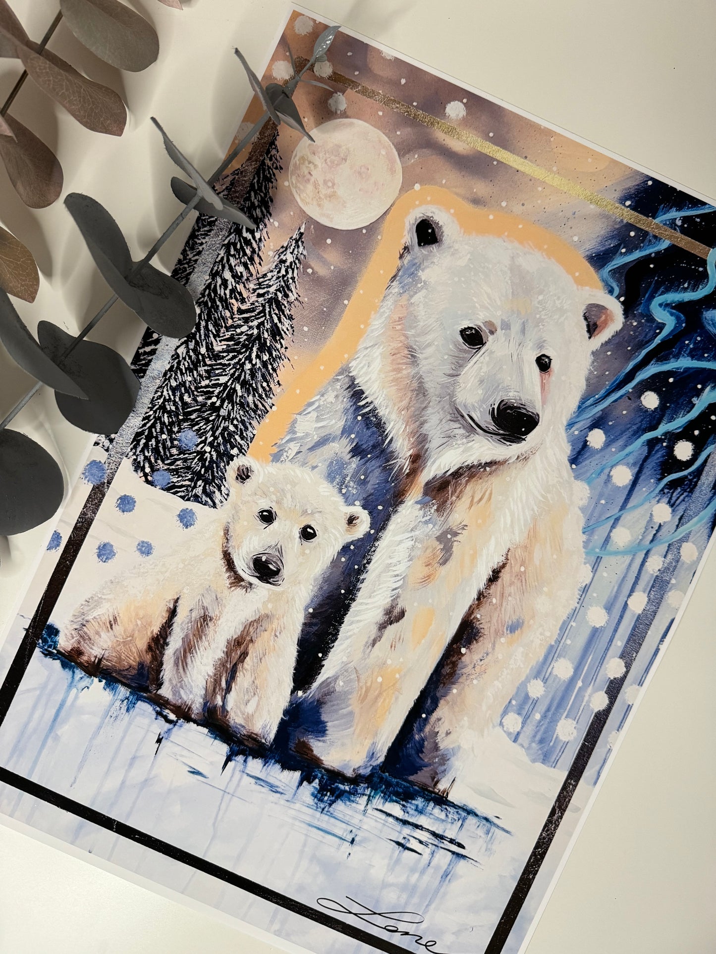 “Winters Love" Limited Edition Polar bear print.