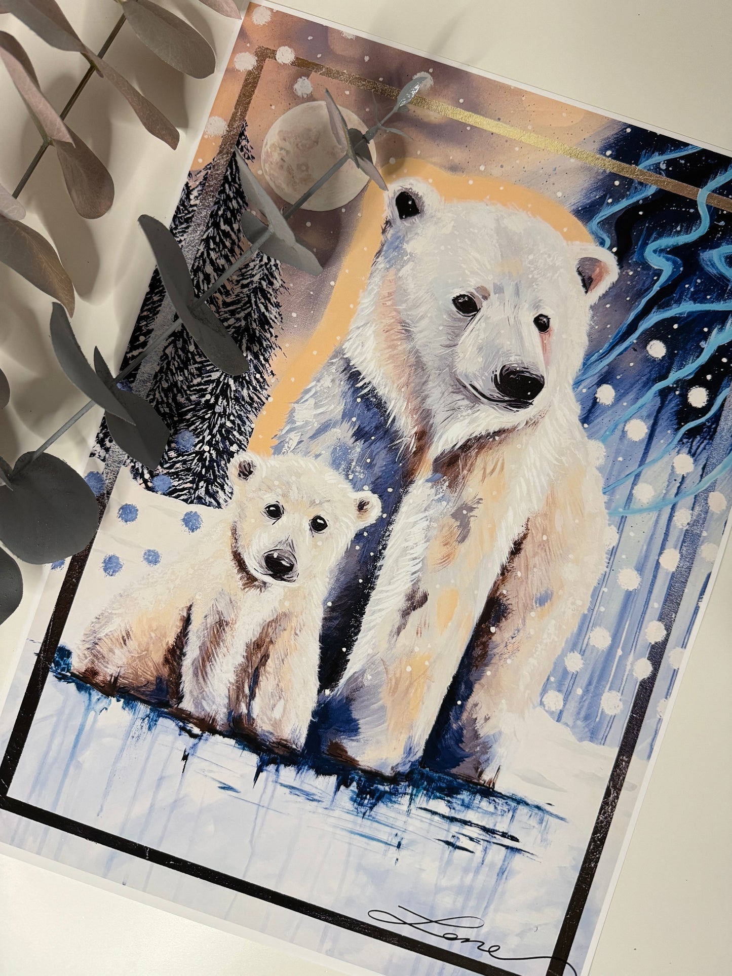 “Winters Love" Limited Edition Polar bear print.