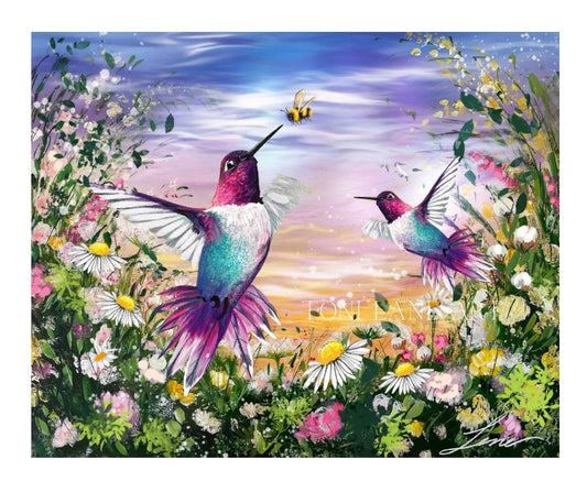 "The birds and the bee" on canvas