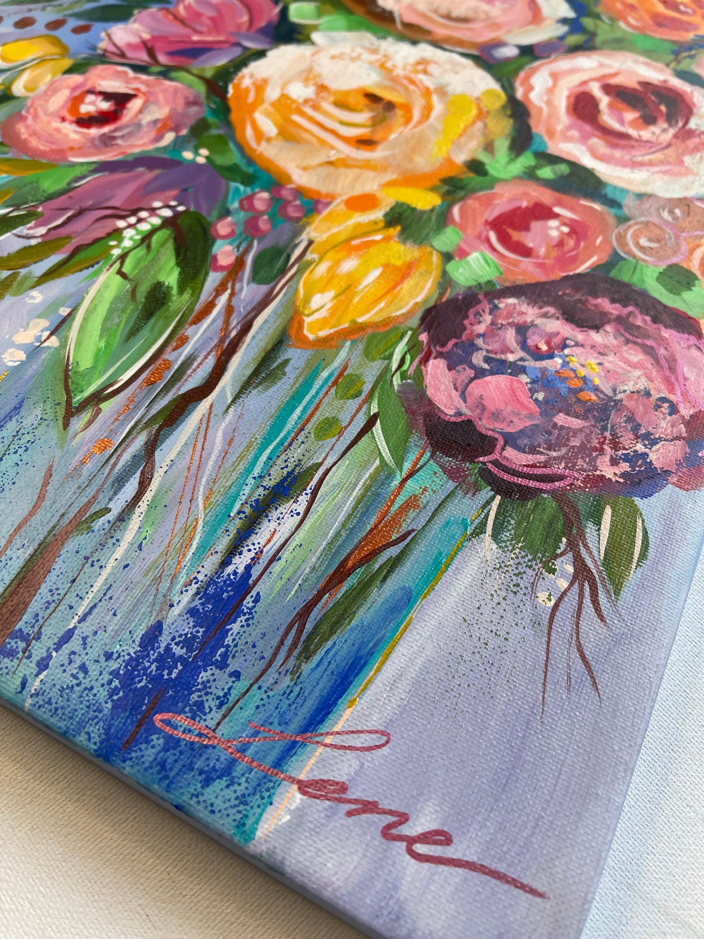 "Blooming Lovely" Original painting on canvas.