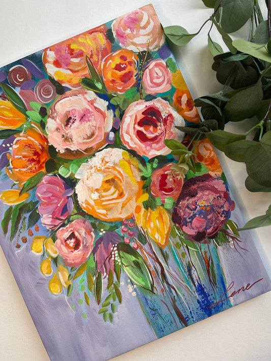 "Blooming Lovely" Original painting on canvas.