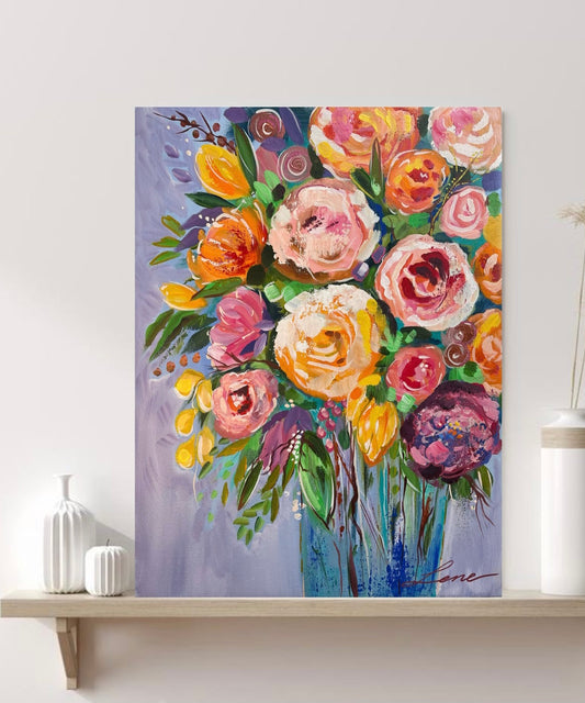 "Blooming Lovely" Original painting on canvas.