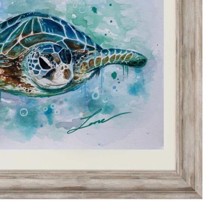 "Bluewater" Original Sea Turtle Painting.